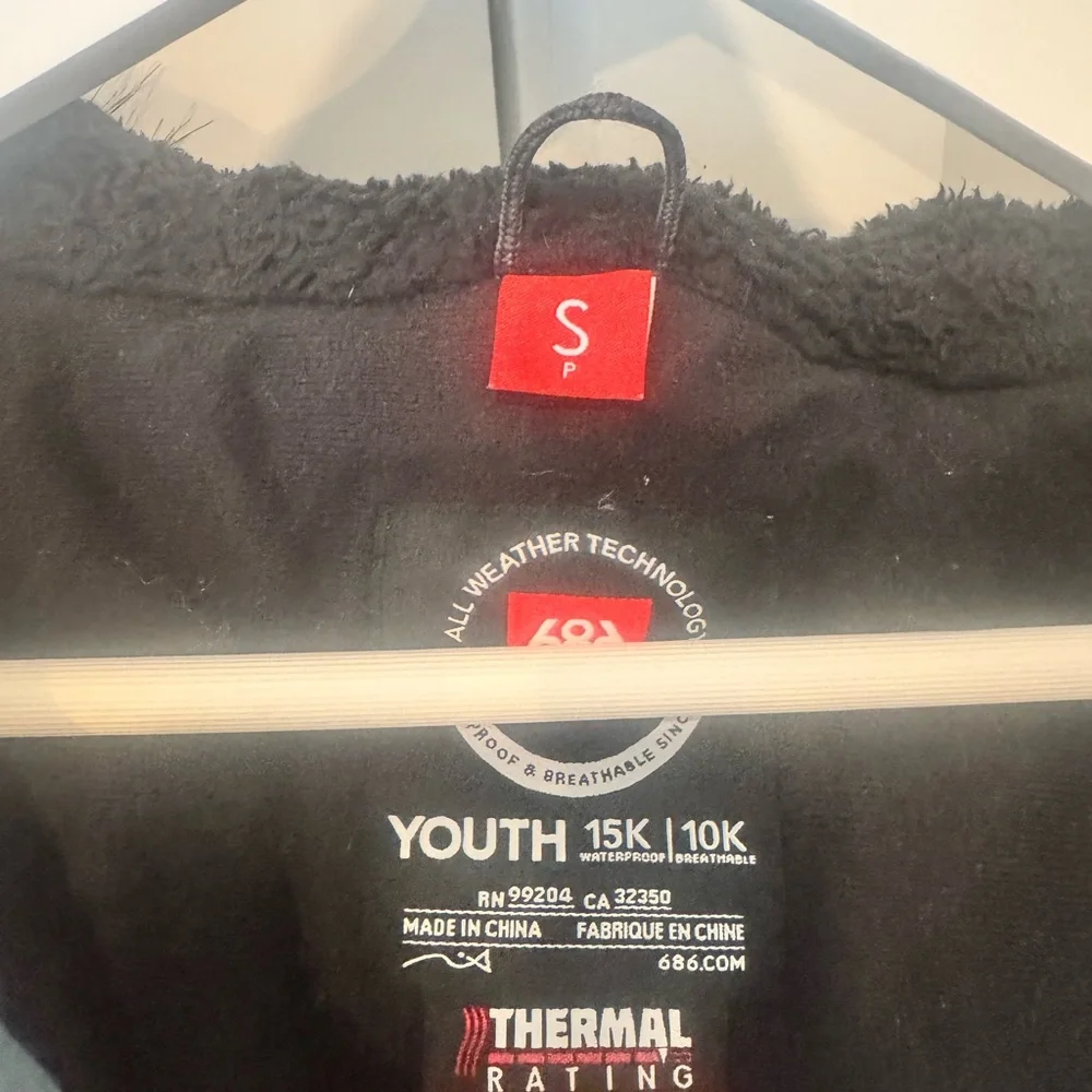 686 Kids Teal Puffer Jacket with Faux Fur Hood - Picture 3 of 7